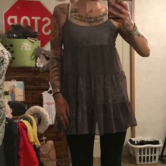 Intimately free people small sheer grey dress - Picture 3 of 8